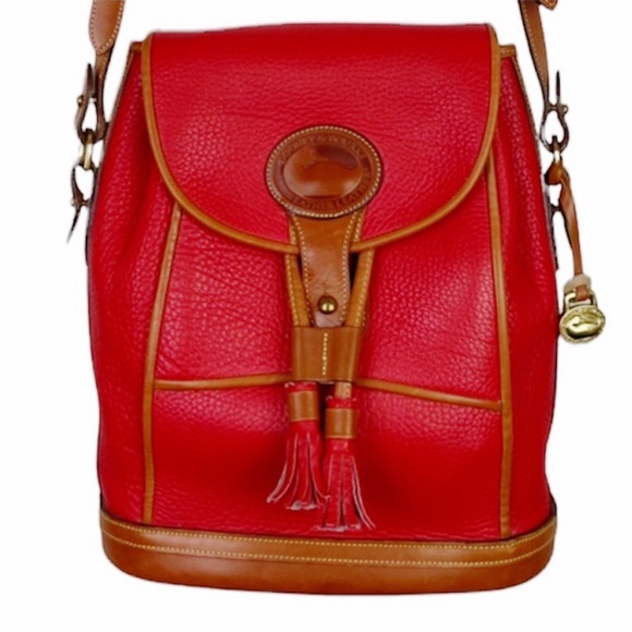Dooney & Bourke Handbags - Vintage Dooney & Bourke Dover Drawstring Case Shoulder Crossbody Bag Red